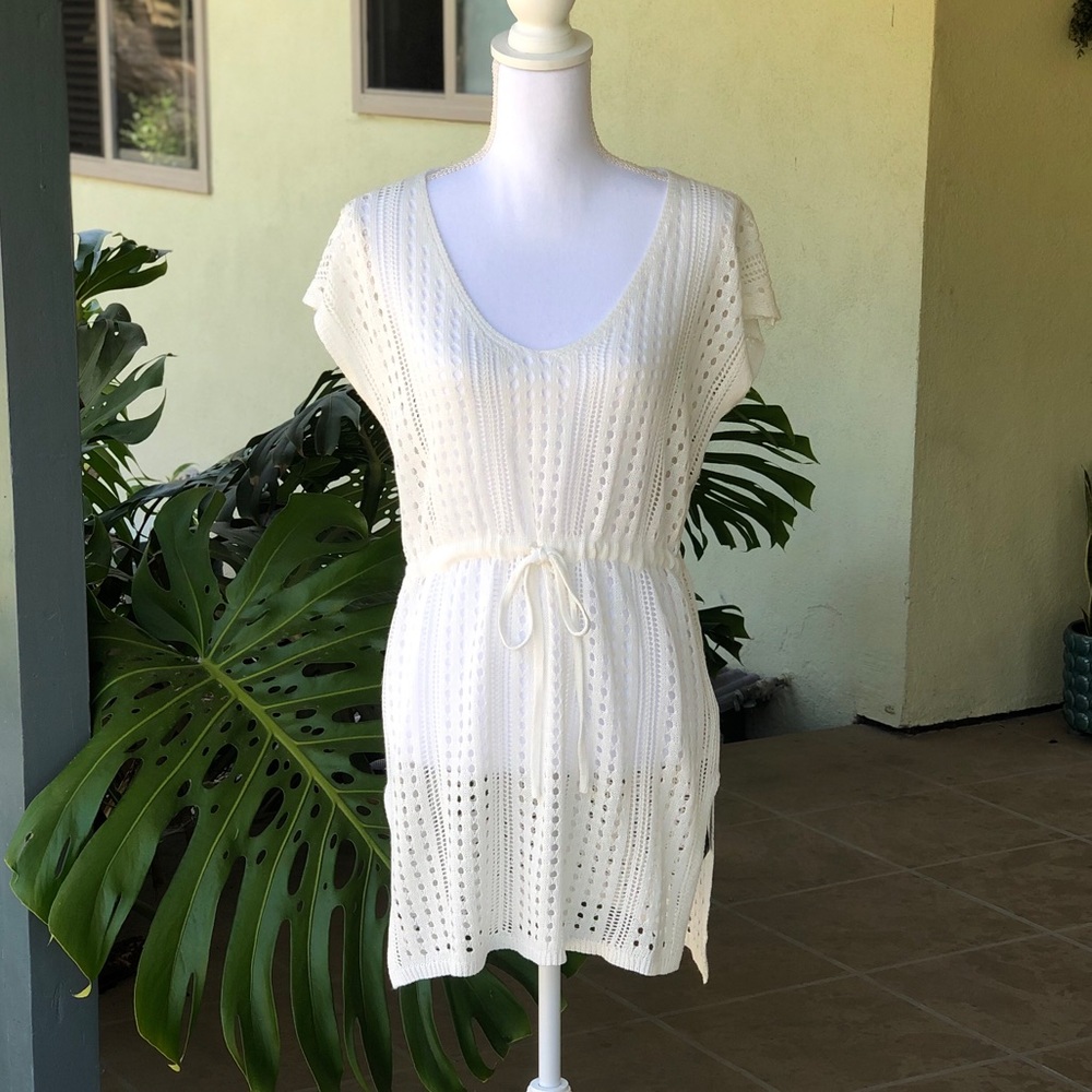 BMJL White Crochet Swim Coverup - Size S